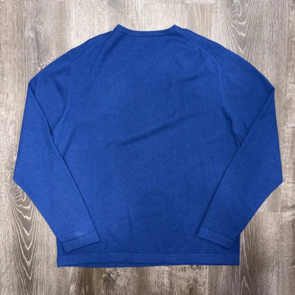 Banana Republic 100% Cashmere V Neck Pullover Sweater Mens XL Blue Extra Large
